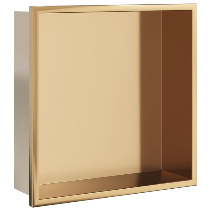 vidaXL - Douchenis - 32x32x9 - cm - roestvrijstaal - geborsteld - goudkleurig