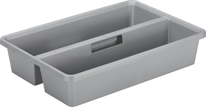 Sunware organiser - kunststof - 50 x 33 cm - grijs - 2 vakken