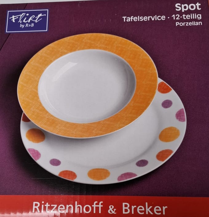 Ritzenhoff & Breker Orange Spot eetservies 12 delig porselein