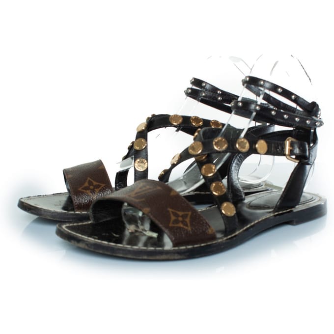 Louis Vuitton Monogram criss cross sandalen