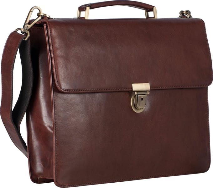 Leonhard Heyden Cambridge aktetas 1-vaks 13 inch - Roodbruin