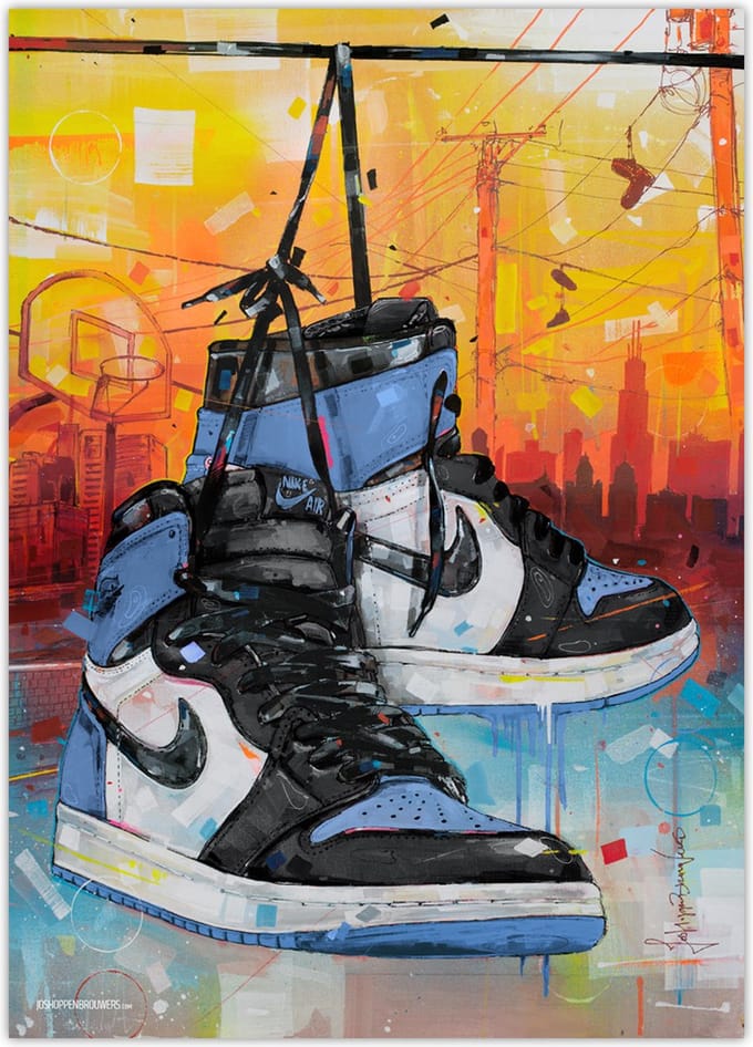 Sneaker poster powerlines UNC Toe 50x70 cm