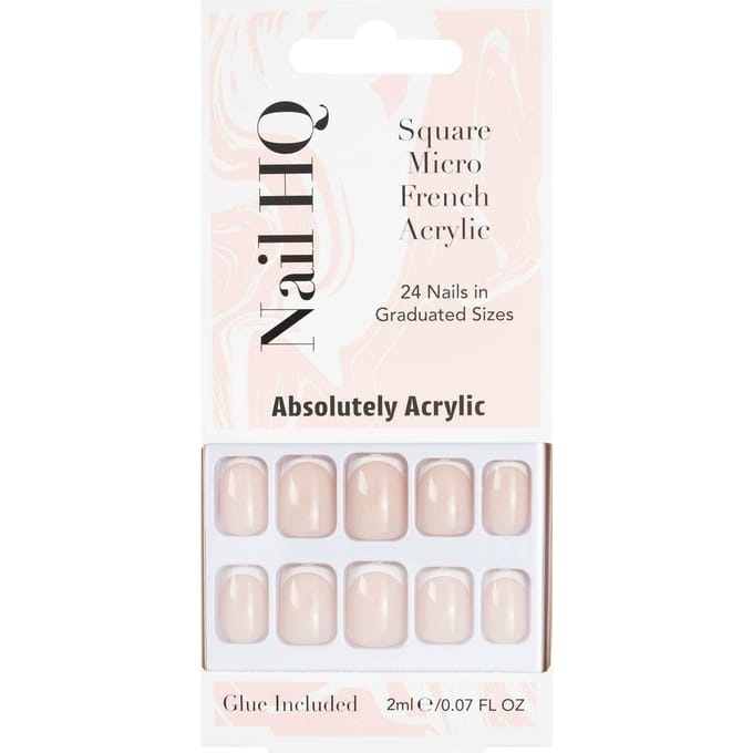 Nail HQ Square Micro French Acrylic Nails 24 st