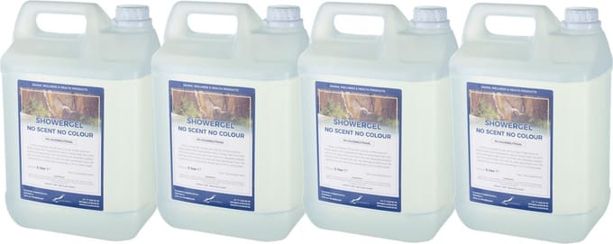 Douchegel No Scent No Colour 5 Liter - set van 4 stuks - Showergel - Navulling