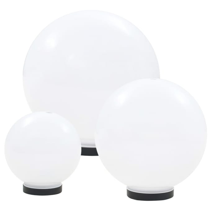 vidaXL LED-bollampen rond 20/30/40 cm PMMA 3 st