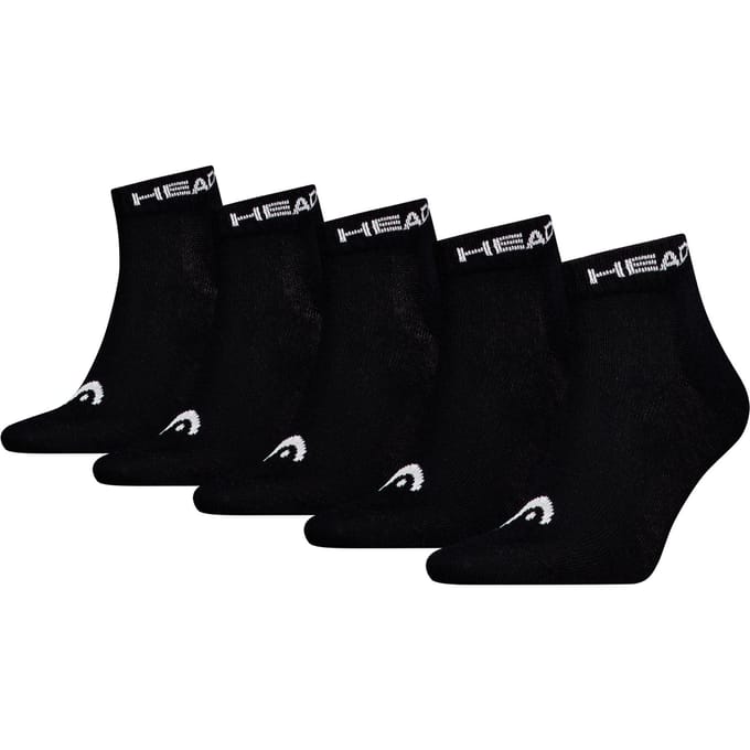 HEAD unisex 5P quartersokken elements zwart