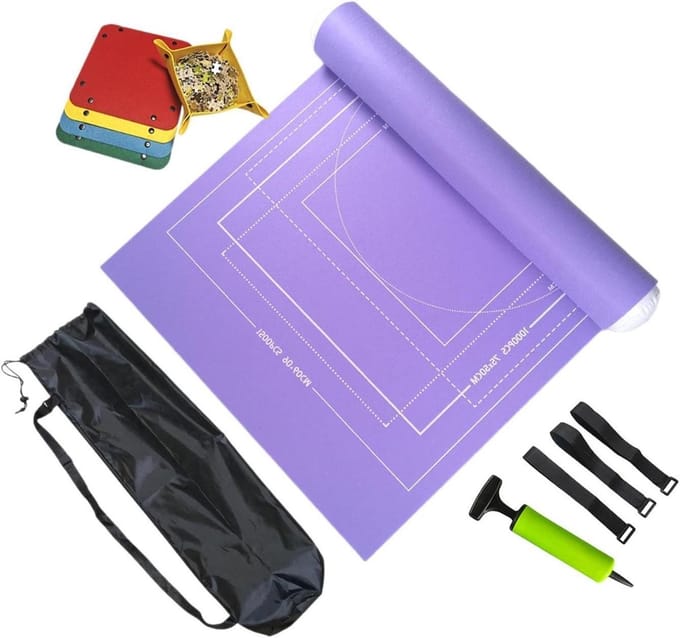Draagbare Puzzelmat - Oprolbare Mat - Puzzels Opbergen - Inclusief Hulpmiddelen - Tot 2000 Stukjes - Violet