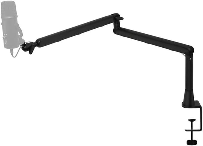 Microfoon Boom Arm - Microfoonstandaard Verstelbaar - Podcast Streaming - Ruimtebesparend Ontwerp - 435 cm - Zwart