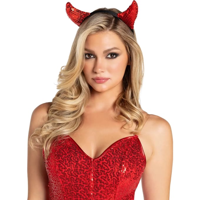 Hoofdband voor vrouwen Leg Avenue Sequin Devil Horns