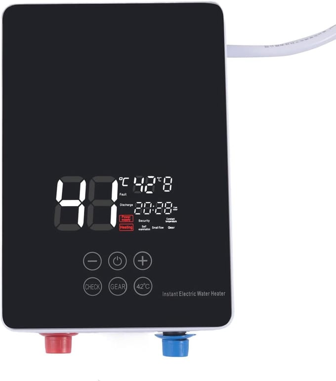Elektrische Waterverwarmer - Directe Douche - Direct Warm Water - Intelligent Thermostaatsysteem - Compact Ontwerp - Zwart
