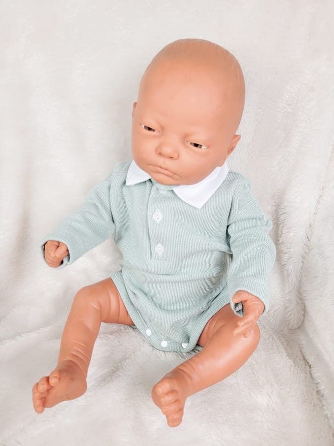 Babydu Poloromper | Groen | Romper | Body | Kraagje | 1465 | Newborn | maat 50