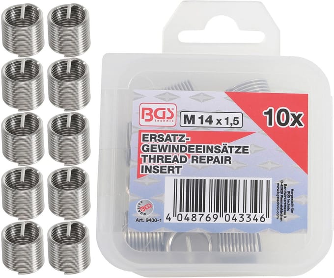 BGS Reserve draadbussen - M14 x 1,5 mm - 10 delig