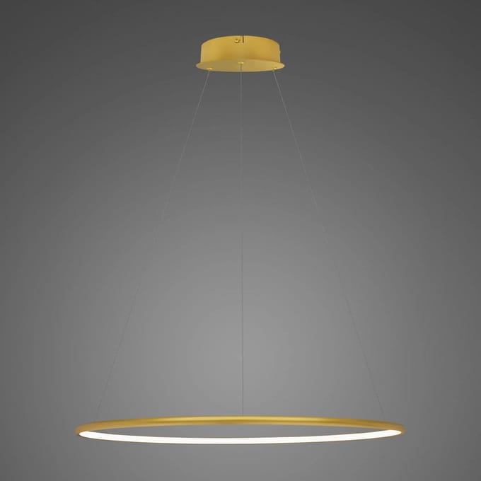 Merkloze LED Plafondlamp Golden Circles 60cm, Dimbaar 3000K