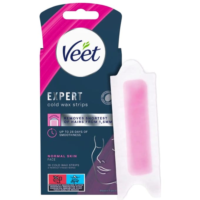 Veet Deskundige Koude Wax Strips Worden Geconfronteerd Met De Normale Huid 6 st