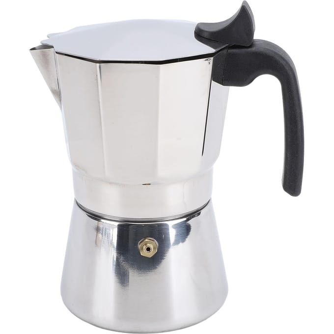 Cafetière de table Acier Inoxydable Octogonale Répartition Uniforme de la Chaleur Cafetière de Table Pot Argenté Type 2