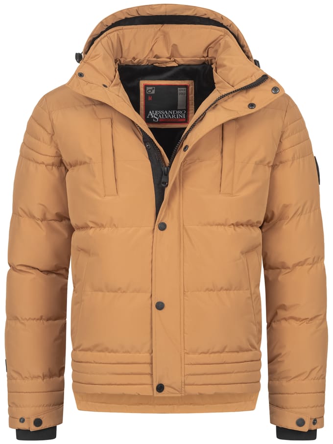 Alessandro Salvarini heren winterjas AS-281 met teddyvoering en afneembare capuchon
