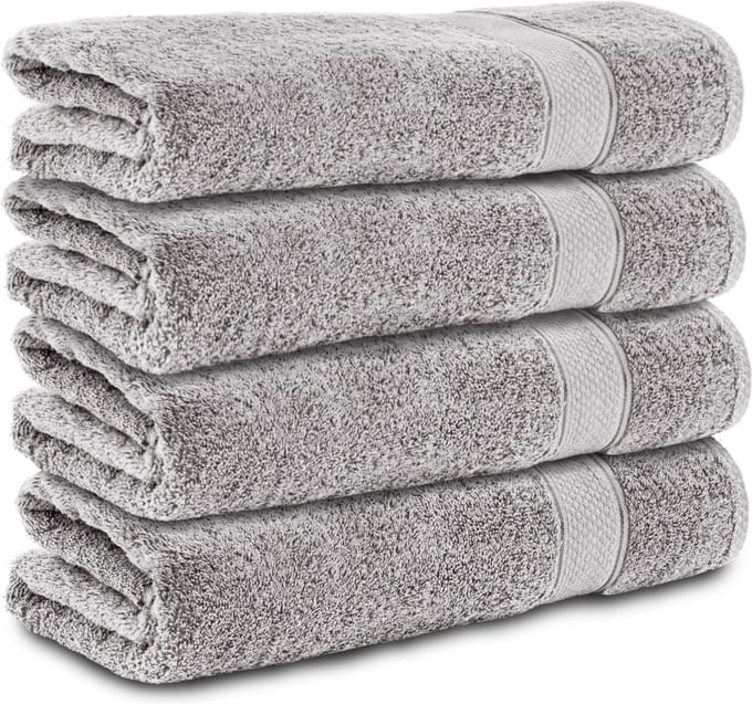 Komfortec Handdoekenset 4x Handdoek 50x100 cm - 100% Katoen -Silber