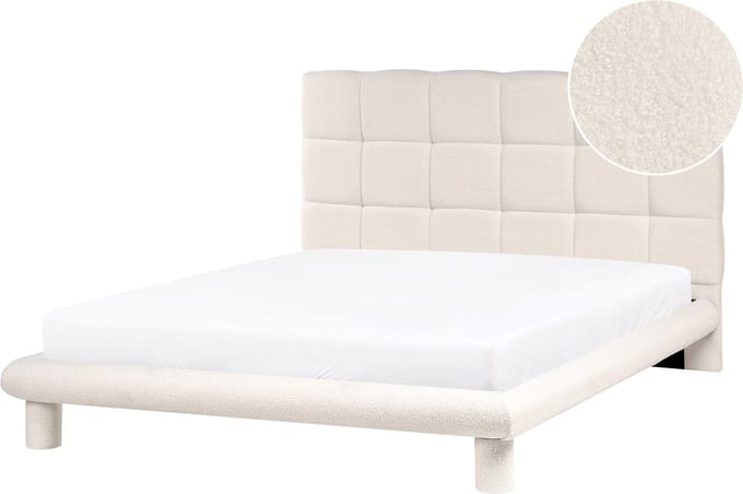 CRESSAT - Tweepersoonsbed - Off-white - 140 x 200 cm - Bouclé