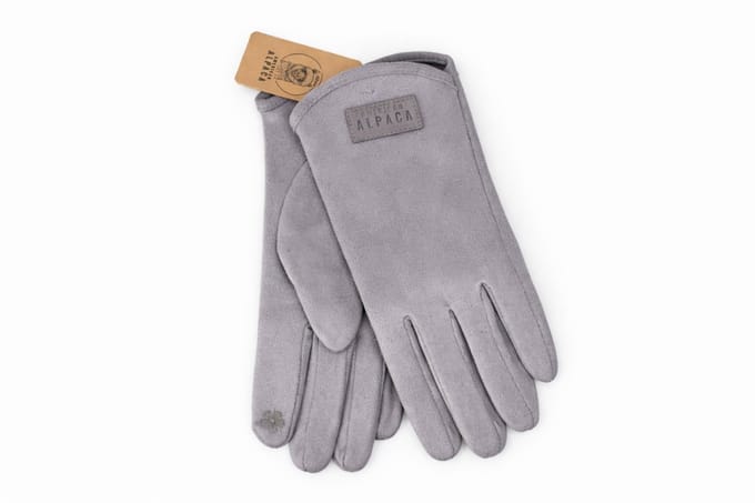 American Alpaca - Dames Suède- Handschoenen – Warm & Zacht - Licht Grijs