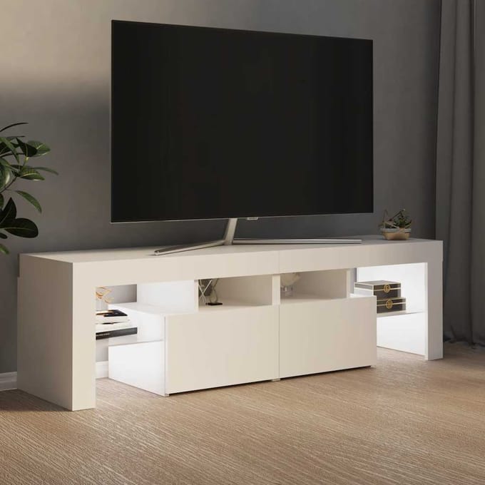 vidaXL - Tv-meubel - met - LED-verlichting - 140x36,5x40 - cm - wit