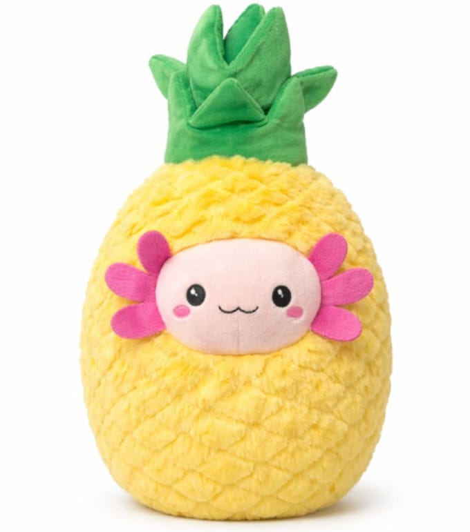 Ananas met Axolotl Pluche Knuffel 35 cm