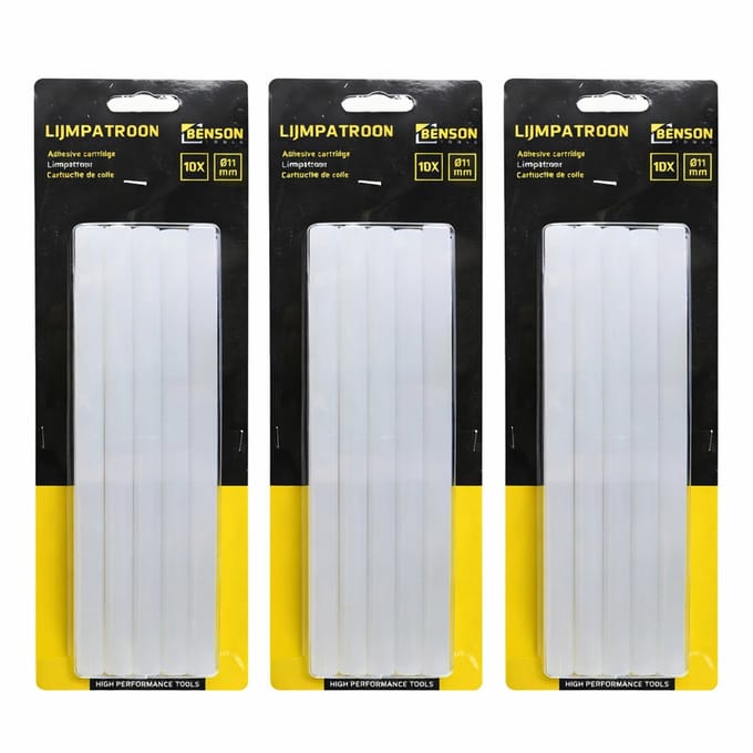 Benson Lijmpatronen 11x200 mm - 30x - transparant - voor standaard lijmpistool