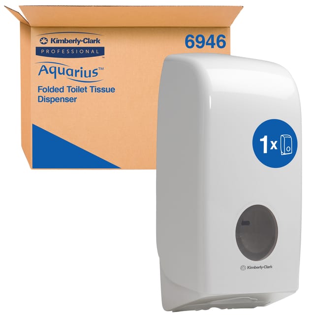 Toiletpapierdispenser Kimberly Clark Aquarius gevouwen wit 6946
