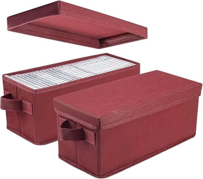 TIM® Cd Opbergdoos - Cd Opbergsysteem - Cd Koffer - Rood - 34cm x 15cm x 14cm