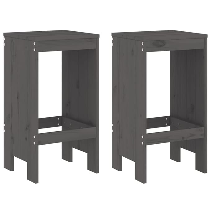 vidaXL - 3-delige - Tuinbarset - massief - grenenhout - grijs