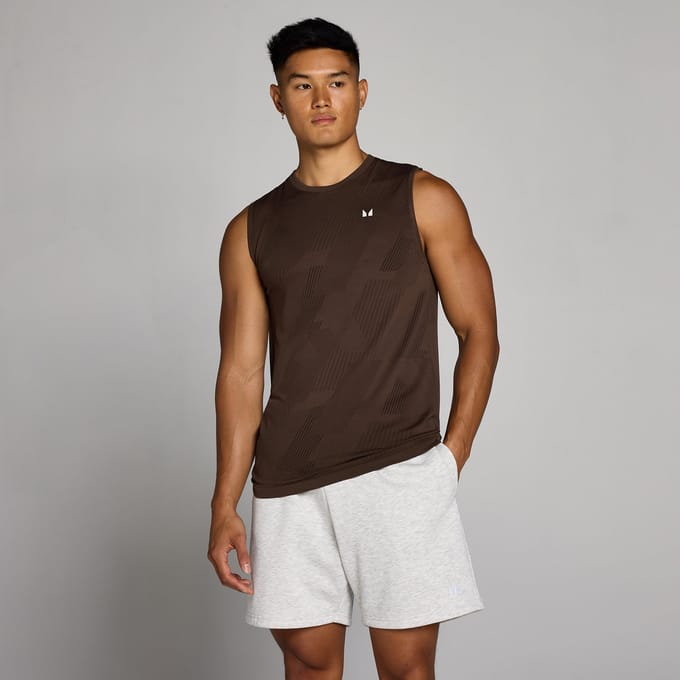 MP Men's Tempo Pillar Graphic Seamless Tanktop - Cacao - S