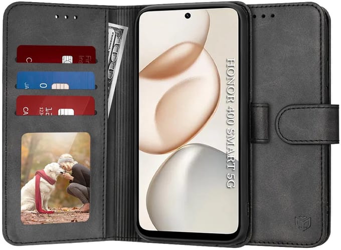 Hoesje geschikt voor HONOR 400 Smart - Techsuit Diary Book Wallet Case - Zwart