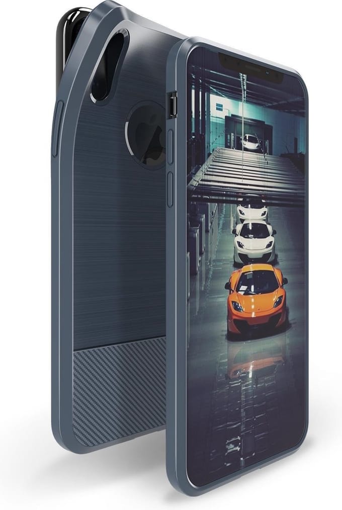 Apple iPhone X | Xs TPU Hoesje Geborsteld Blauw