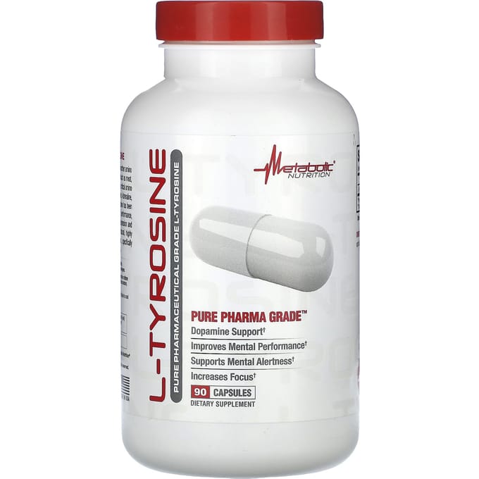 L-Tyrosine, Pure Farmaceutische Kwaliteit, 500Mg, 90 Capsules