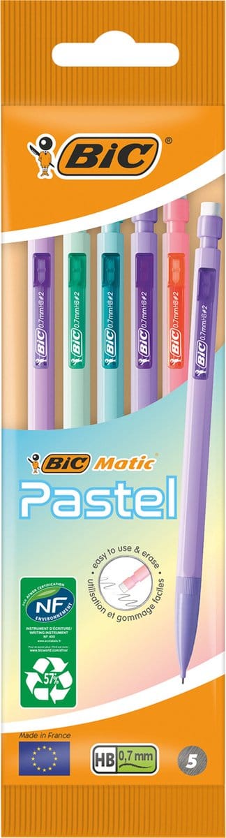 BIC Matic - Vulpotlood - Pastel - Blister van 5 stuks