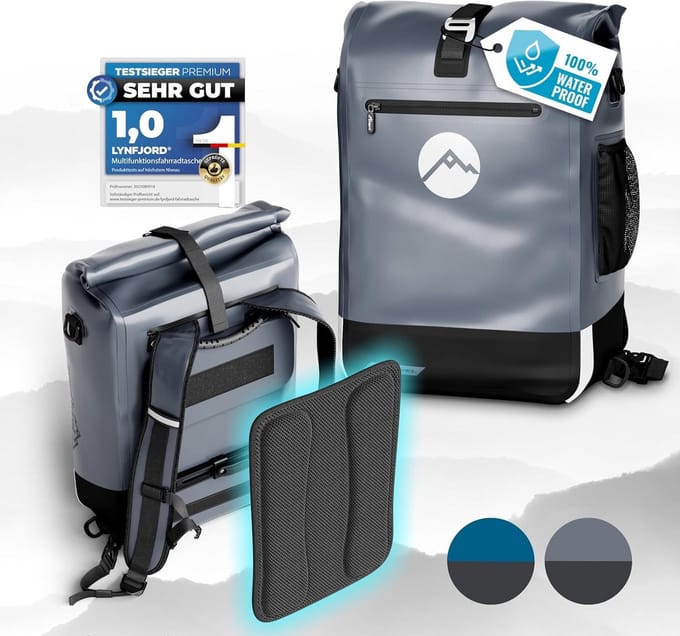 3-in-1 Fietstas en Rugzak - Waterdicht, Multi-Functioneel met Rugkussen en Laptop Organizer