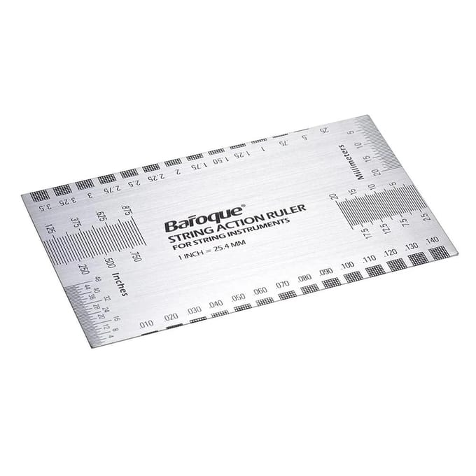 Barok String Action Ruler Gauge Tool in/mm voor Gitaar Bas Mandoline Banjo white