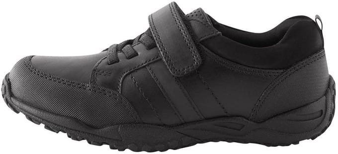 Next - Jongens - Schoolschoenen van leer met elastische veters, brede pasvorm (G) - Zwart