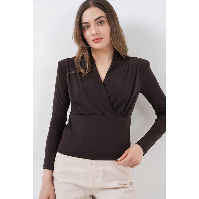 V-hals Drape Blouse