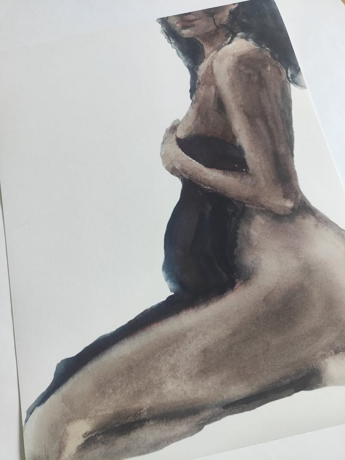 De stralende Vrouw Waterverf poster 50x70 cm