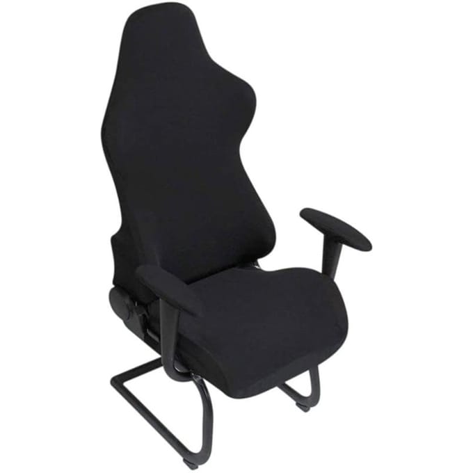Ergonomische kantoorcomputerspelstoelhoezen Rekbare polyester liggende race-gamingstoelhoezen black