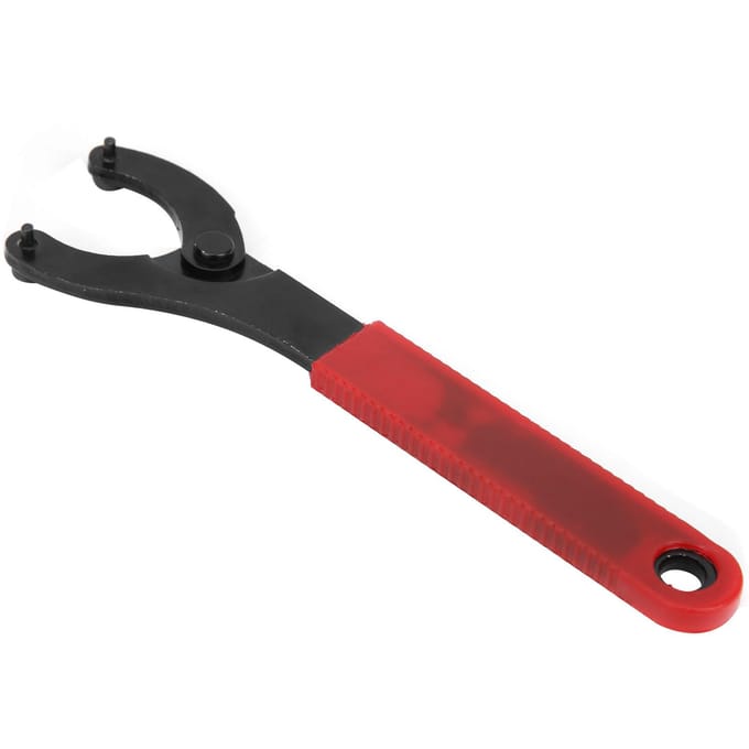 Clé à molette pour pédalier de vélo, outil de réparation de vélo en acier, poignée en caoutchouc black