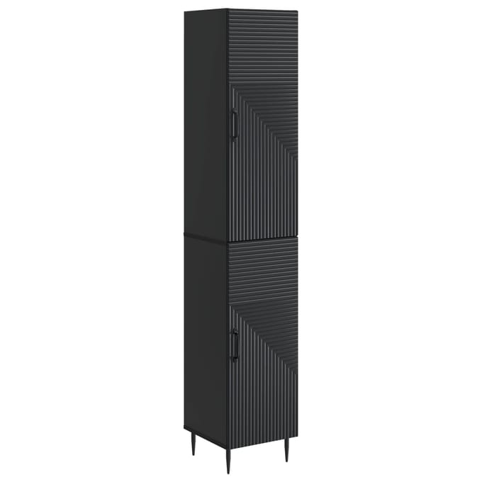 vidaXL - Kast - Set - 2 - st - Zwart - Bewerkt - hout