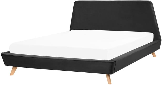 VIENNE - Tweepersoonsbed - Zwart - 180 x 200 cm - Fluweel