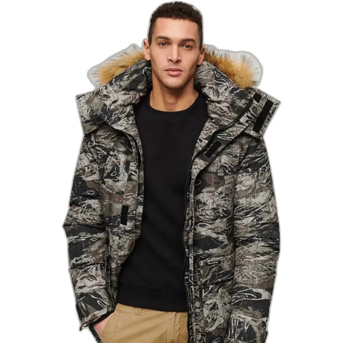 Parka met een nepbontcapuchon Superdry Everest