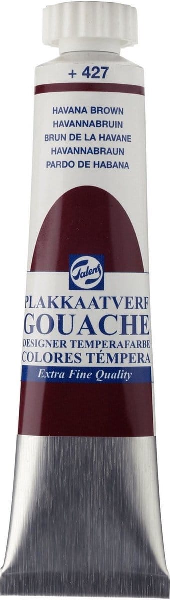 Plakkaatverf - 427 Havannabruin - Gouache extra fine - Talens - 20 ml