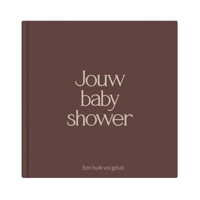 Writemoments Babyshower boek - Gastenboek babyshower - Bruin