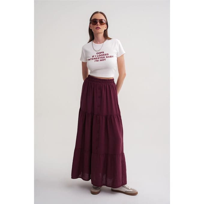 Hoge Taille Maxi Rok