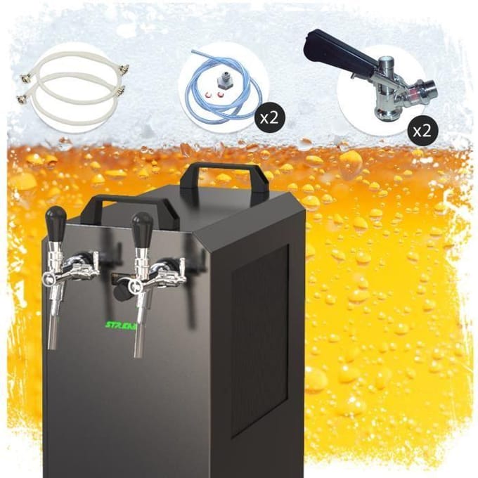 Complete set - Biertap STREAM 80K met luchtpomp bierkist, stromingskoeler 2-lijns droge koeler, Type A, Type D