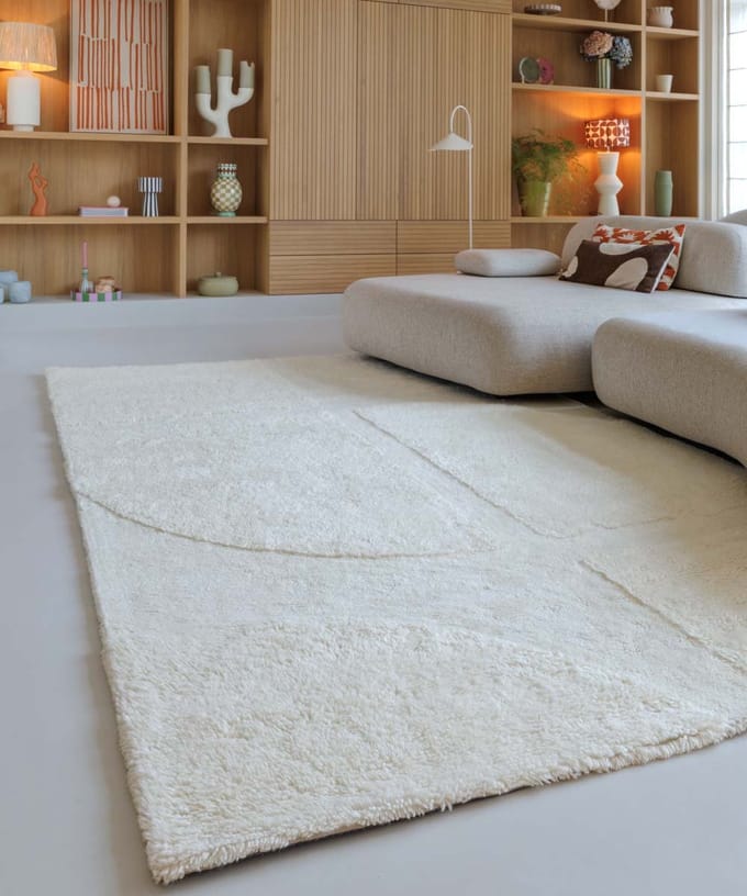 Design vloerkleed - Tjørne Elv ivoor 200x300