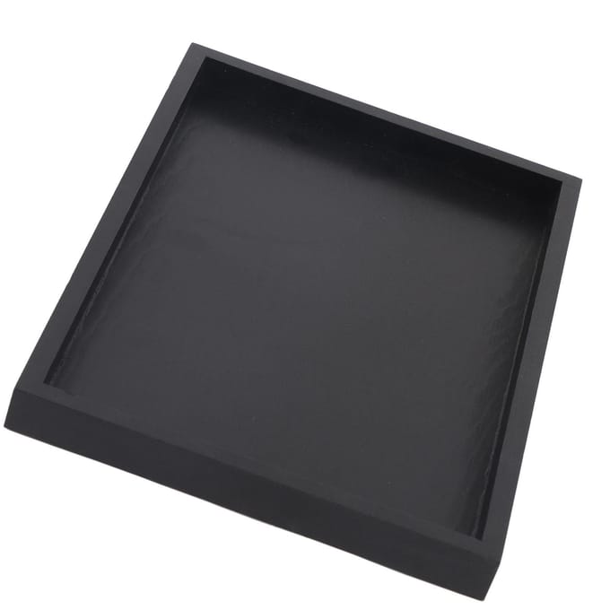Rechthoekige Vorm Massief Hout Thee Koffie Snack Eten Serveerblad Bord Restaurant Dienbladen 22*12*2cm black